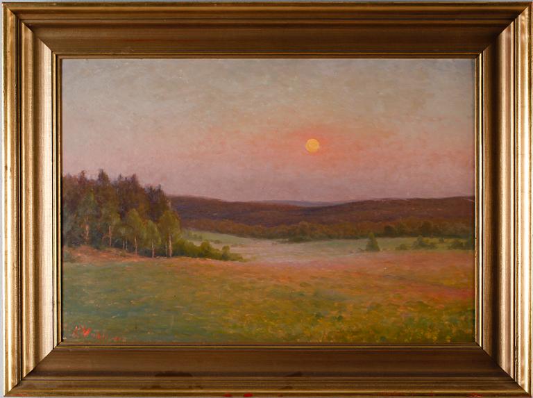 ANDERS WAHLGREN, olja på pannå, signerad.
