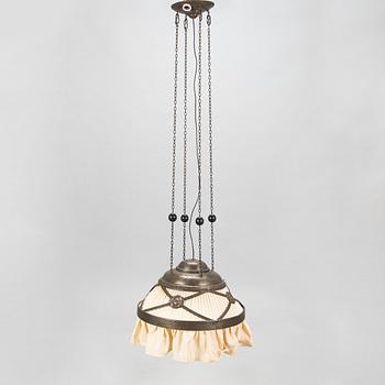 Eino Schroderus, Finnish Art Nouveau ceiling lamp for Taidetakomo Koru, Helsinki, early 20th century. Tot height 160 cm.