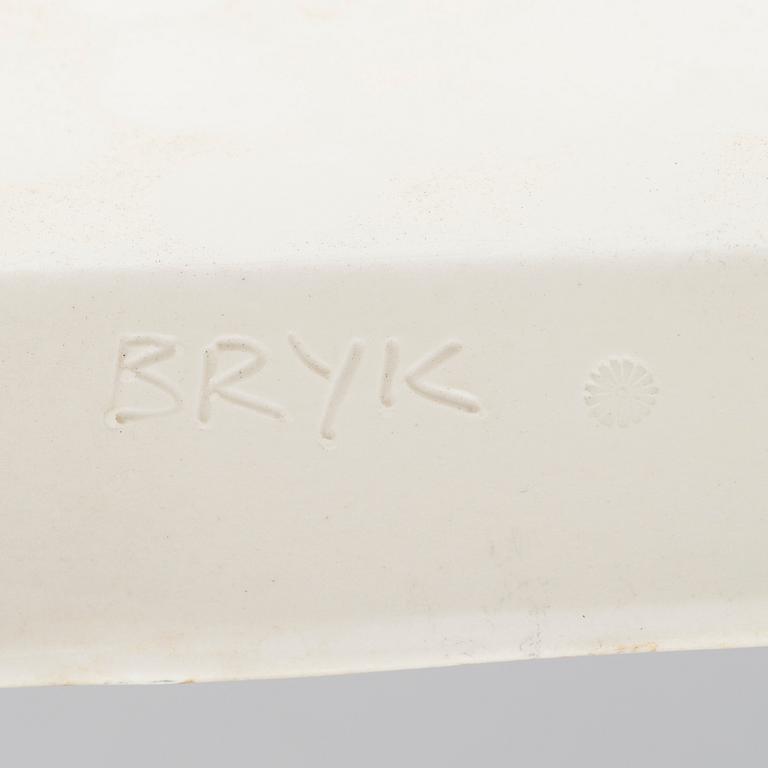 RUT BRYK, KERAMIKRELIEF, LÅDA. Fjärilar. Sign. Bryk. Sent 1950-tal.
