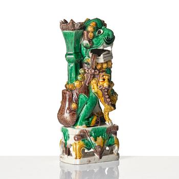 A group of sancai-glazed scholar's objects, Qing dynasty, Kangxi (1662-1722).