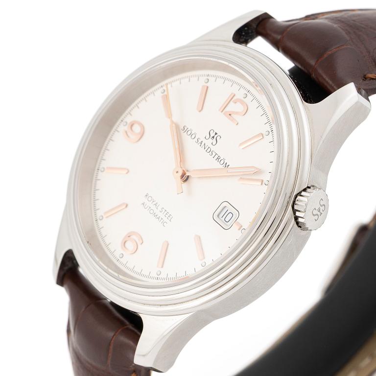 Sjöö Sandström, Royal Steel Classic, wristwatch, 41 mm.