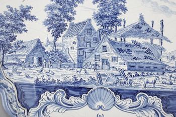 PLAKETTER, två stycken, fajans, Holland, 1800-tal.