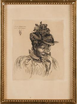 Carl Larsson · CARL LARSSON, etsning, daterad i plåten 1901.