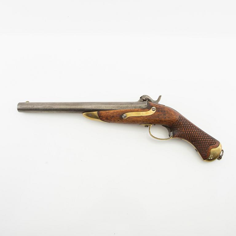 A Swedish 1850 cavalry pattern percussion pistol.