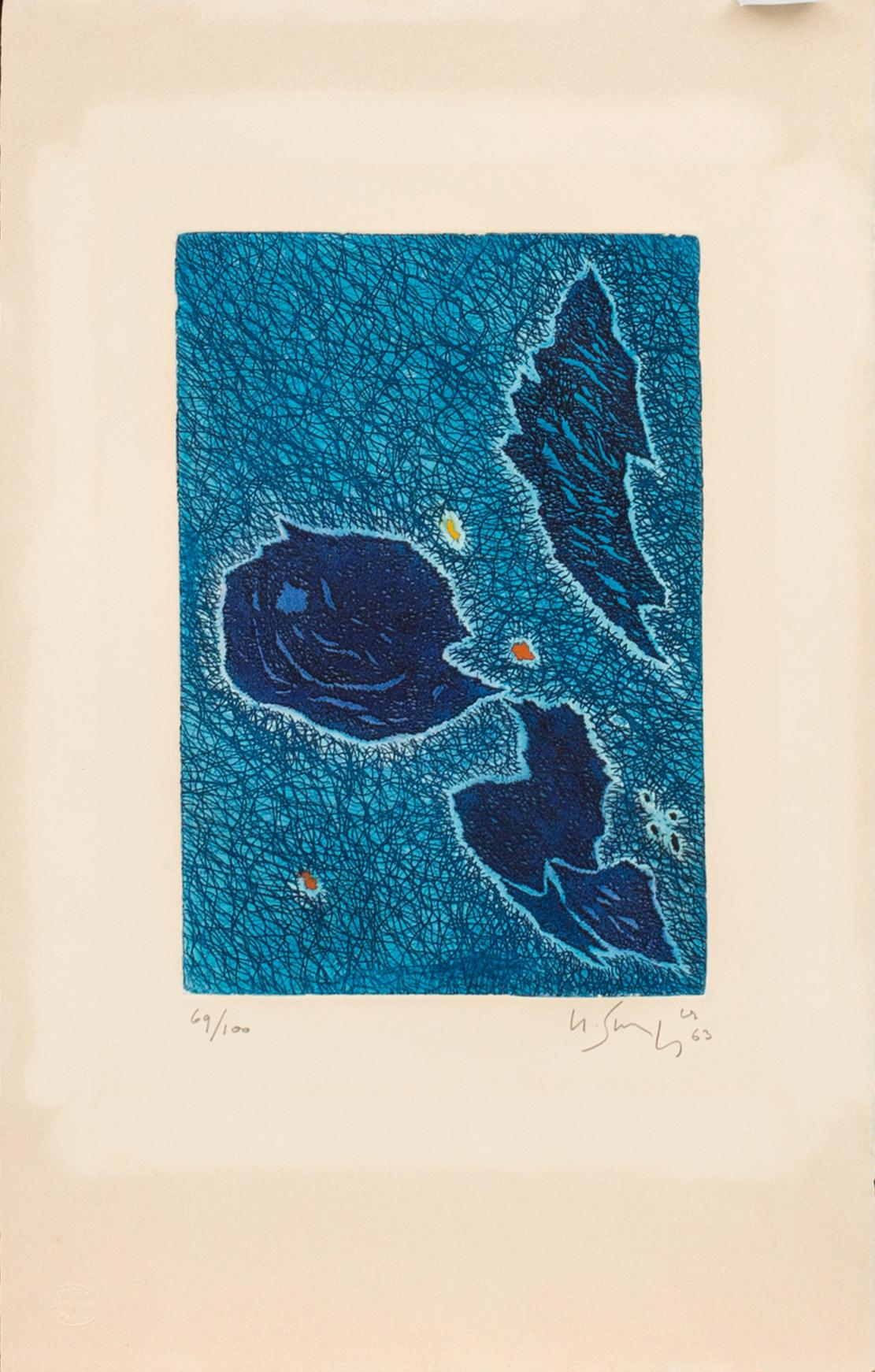 GUSTAVE SINGIER, etching in colours, signed and numbered 69/100
