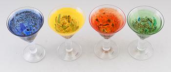 GLAS, 4 st, Bertil Vallien, Kosta Boda, signerade.
