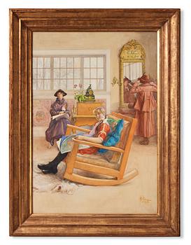 Carl Larsson, "Hattprovningen".