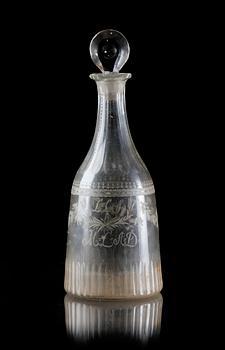 KARAFF, glas, empire, 1800-talets första hälft.