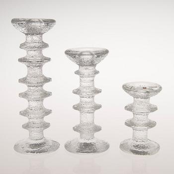 TIMO SARPANEVA, A set of six 'Festivo' glass candlesticks for Iittala.