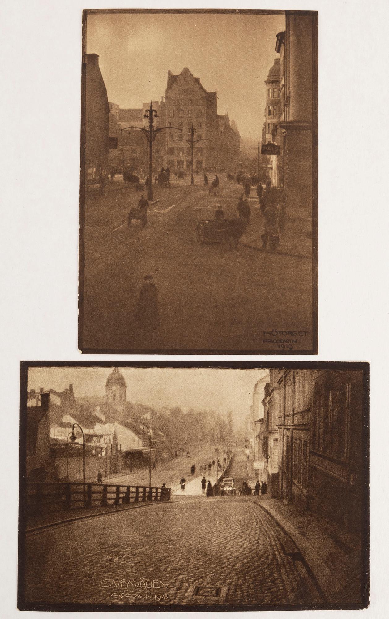 HENRY B. GOODWIN, två fotogravyrer ur boken Vårt vackra Stockholm signerad i negativet.