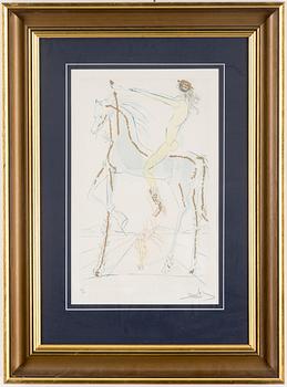 SALVADOR DALÍ, etching with colour and gold dust, signed and numbered 102/250.