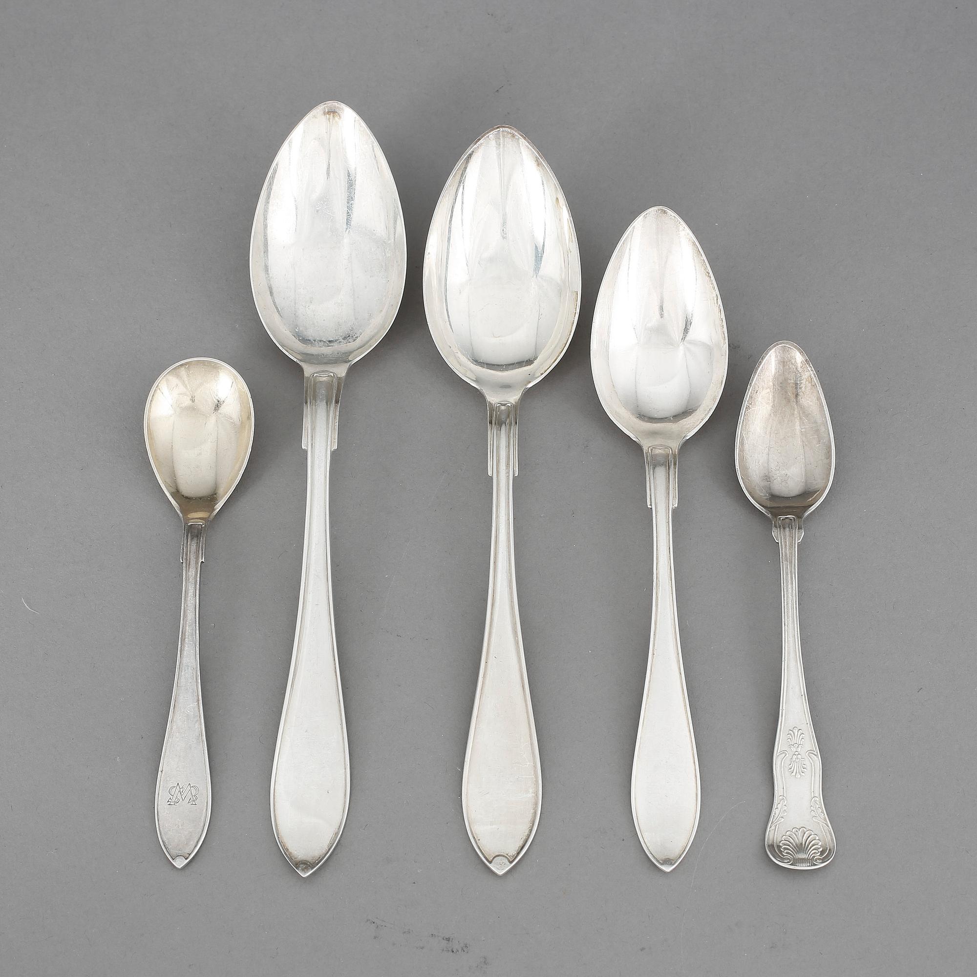 SKEDAR, 20 stycken, silver, bla GAB, Stockholm 1920. Vikt ca 674 gram.