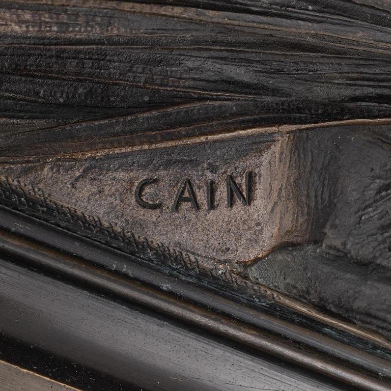 Auguste Cain, kopia efter. Häger och groda.