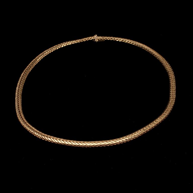 HALSKED, "Rävsvans" 14K guld, Italien. Vikt 22 g. 1900-talets slut.