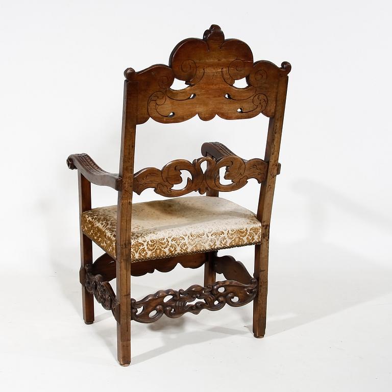 KARMSTOL, barockstil, troligen sydeuropa, 1800/1900-tal.