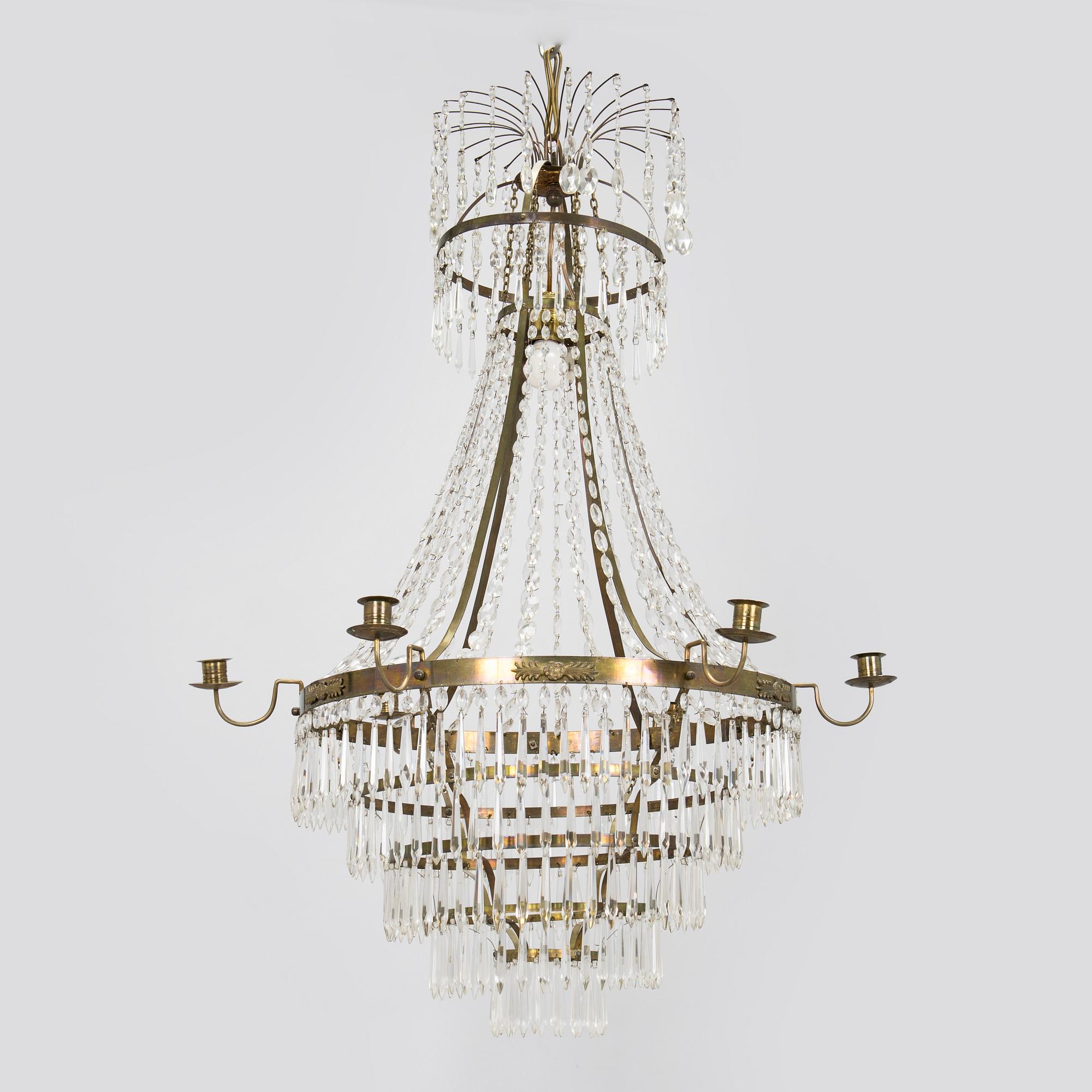 Kattokruunu, myöhäiskustavilainen tyyli, 1800-luvun loppu.