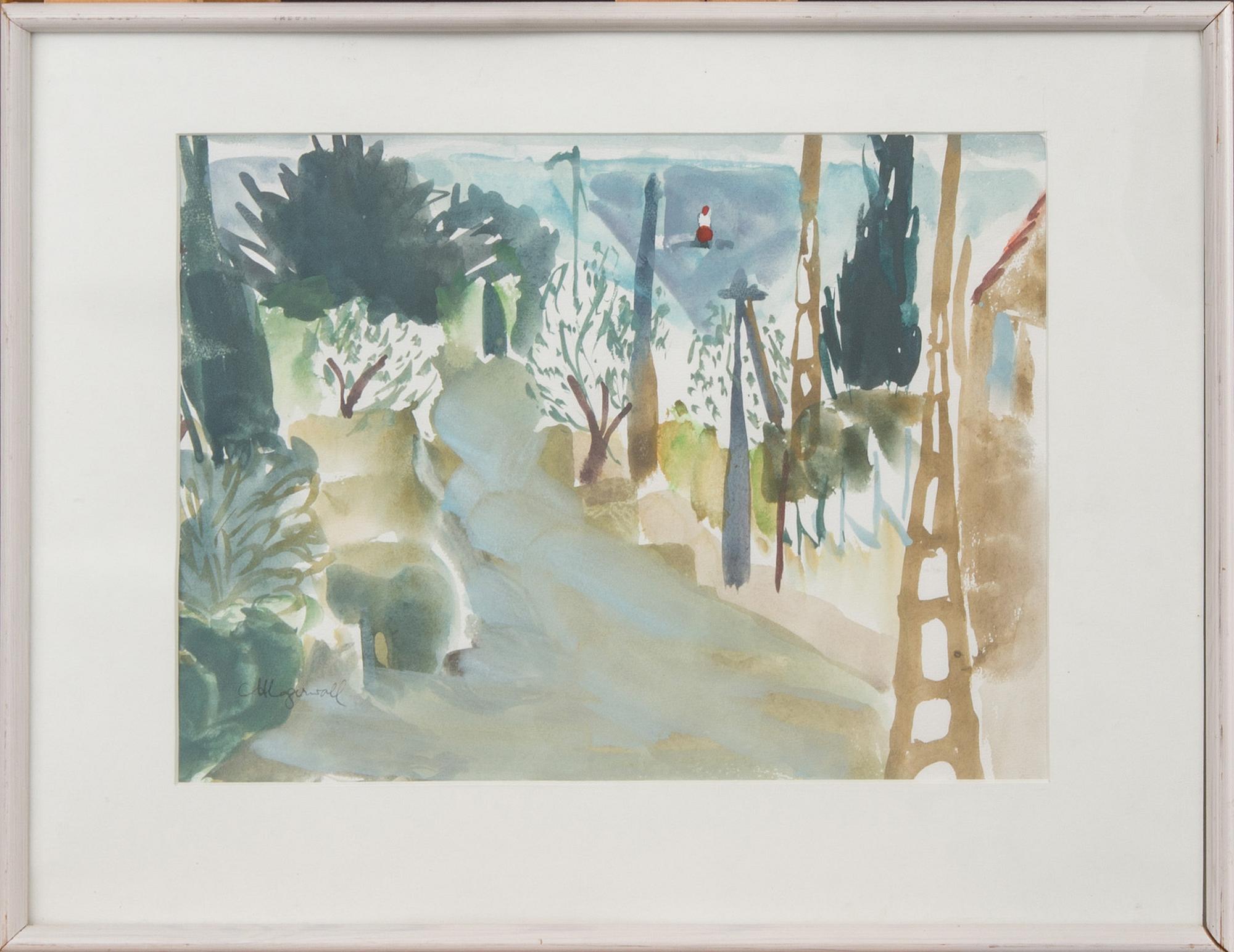 CHARLOTTE HARTMANN-LAGERWALL, akvarell, signerad.