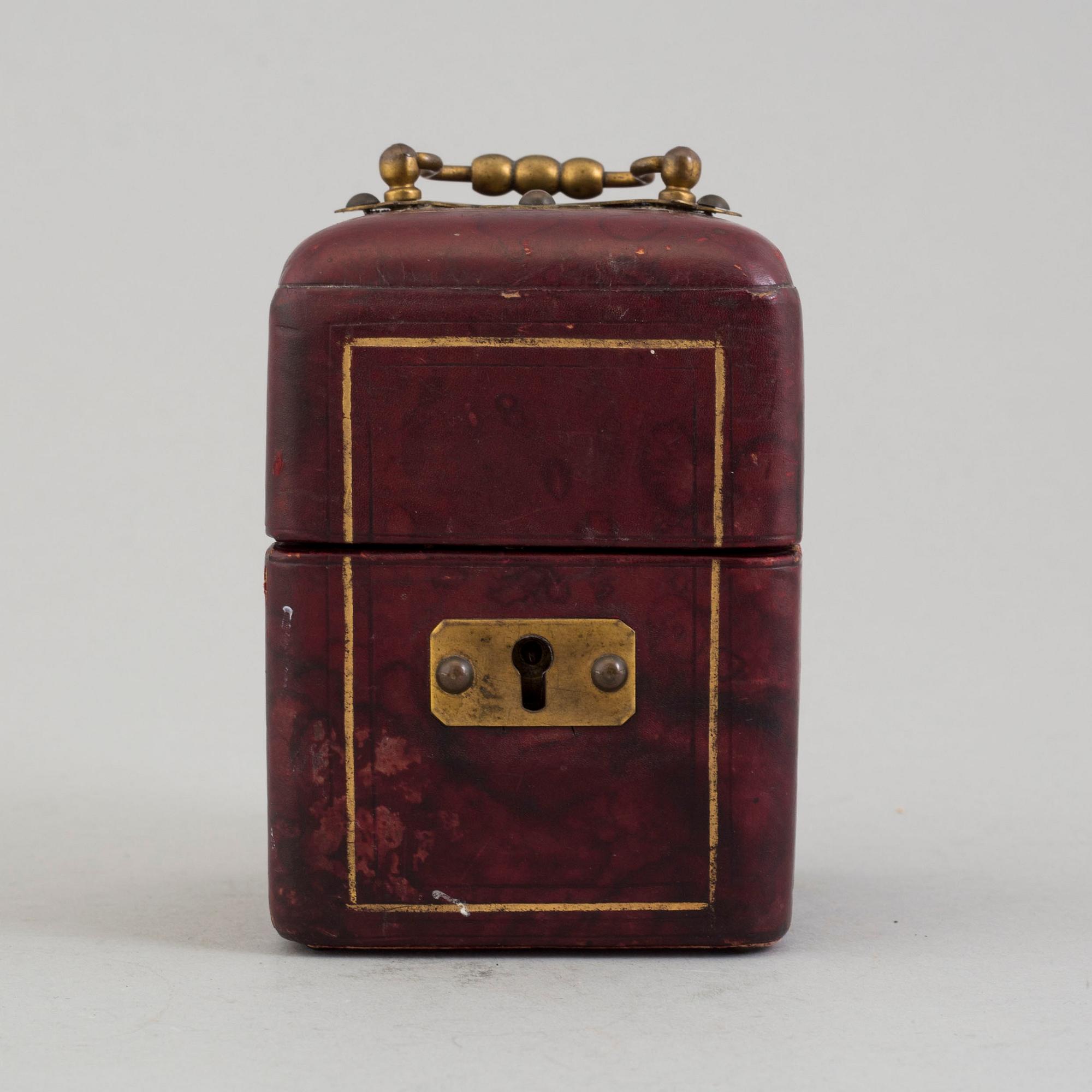 A 19th century leather box, E. Rimmel, London Paris.
