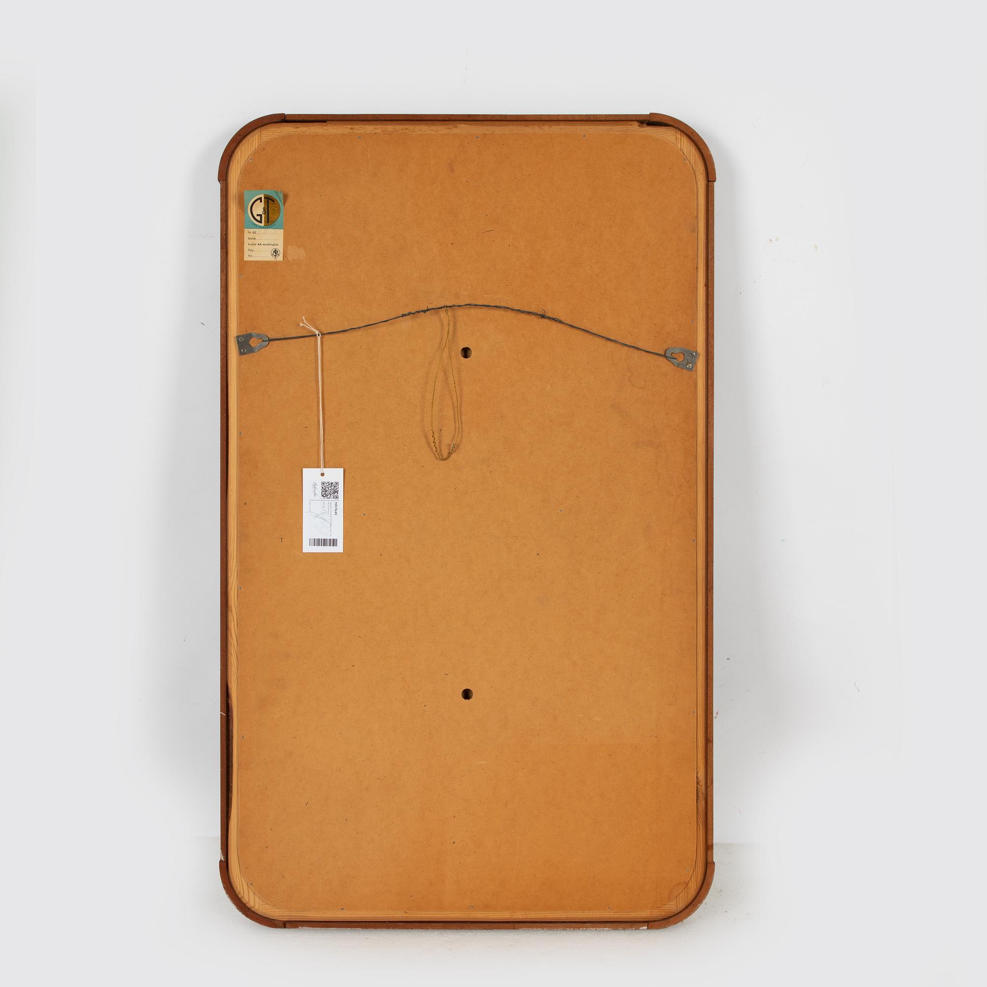 Spegel, modell 7418, Glas och Trä, Hovmantorp, omkring 1900-talets mitt.