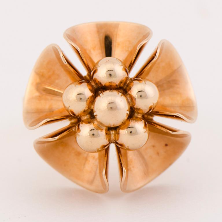AN ELIS KAUPPI RING,  14K guld. Kupittaan Kulta, Turku 1973.