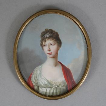 OKÄND KONSTNÄR, 1700-1800-tal. Miniatyr. Gouache på ben.