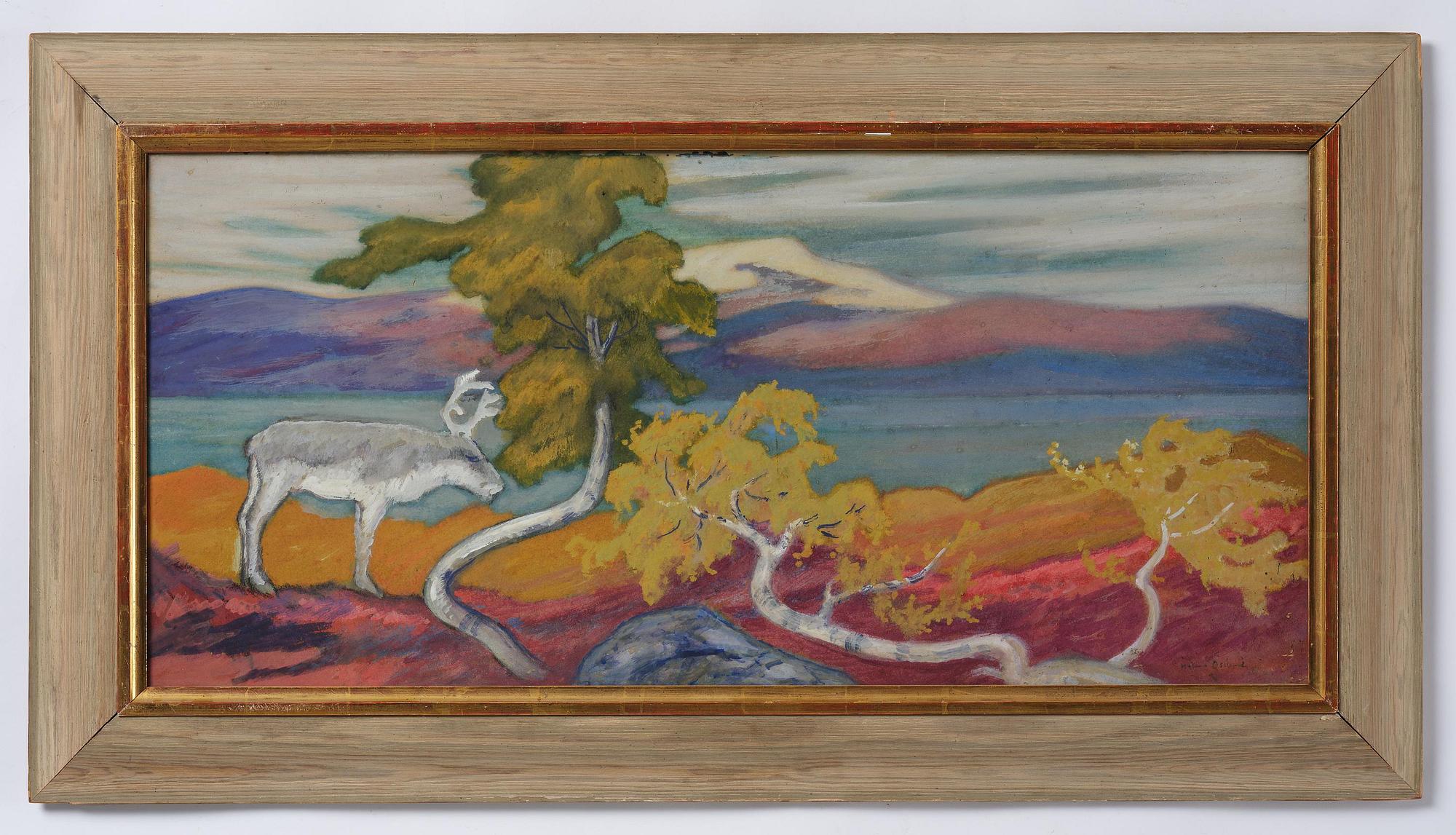 Helmer Osslund, Landscape with reindeer.