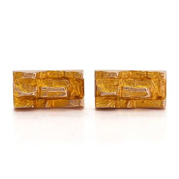 Björn Weckström, a pair of 14K gold 'Kultaraanu' cufflinks for Lapponia 1968.