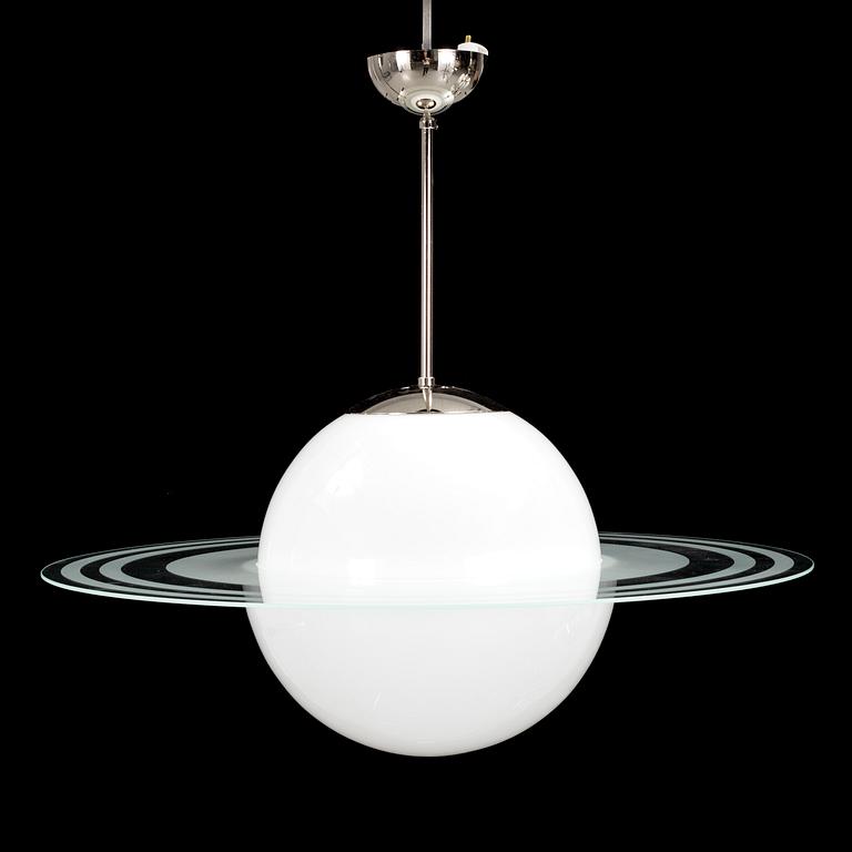 A second half of the 29th century Saturnus model ceiling light. ehight ca 55 cm.