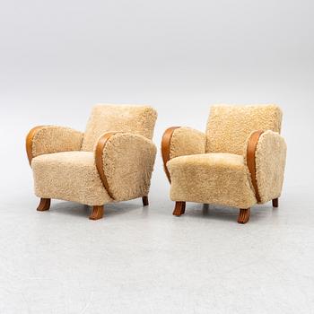 Armchairs, functionalism, 1930s/40s.