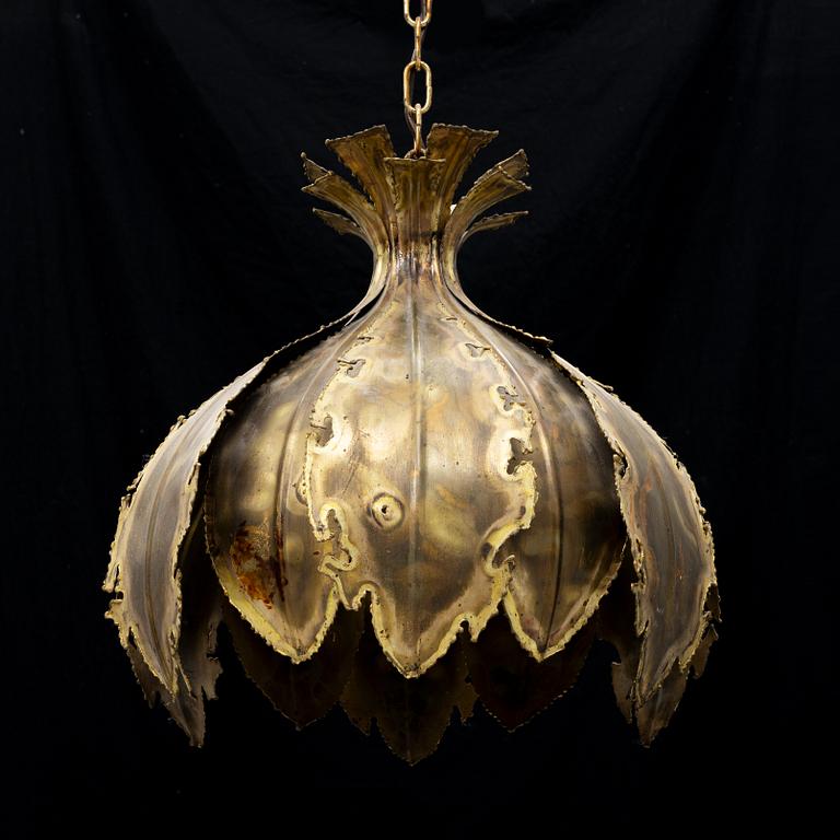 Svend Aage Holm Sørensen, a brass ceiling light, Sørensen & Pedersen Belysning ApS, Denmark, 1960-tal.