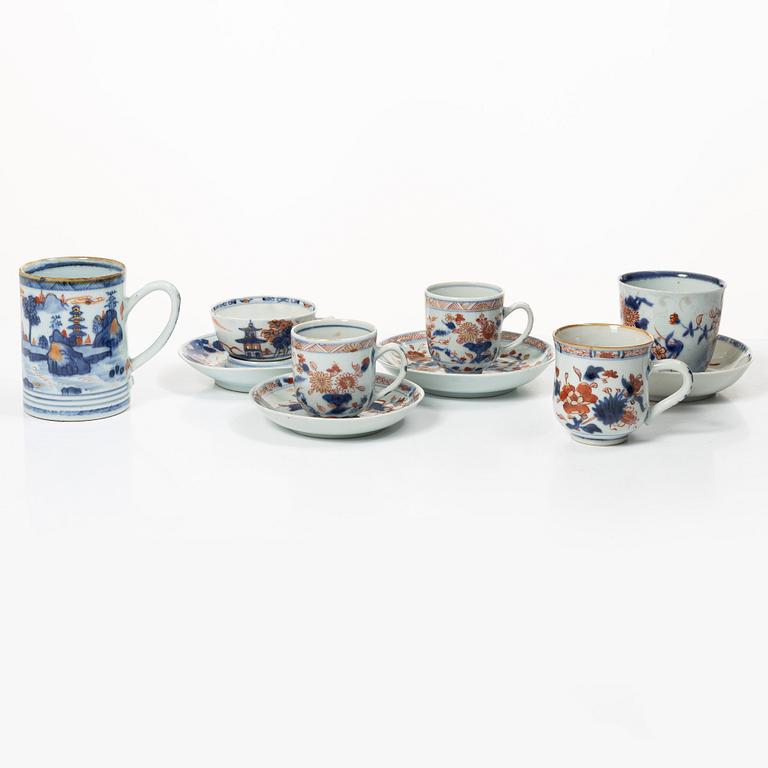 Six cups and four saucers, China, Qing dynasty, 18th century.