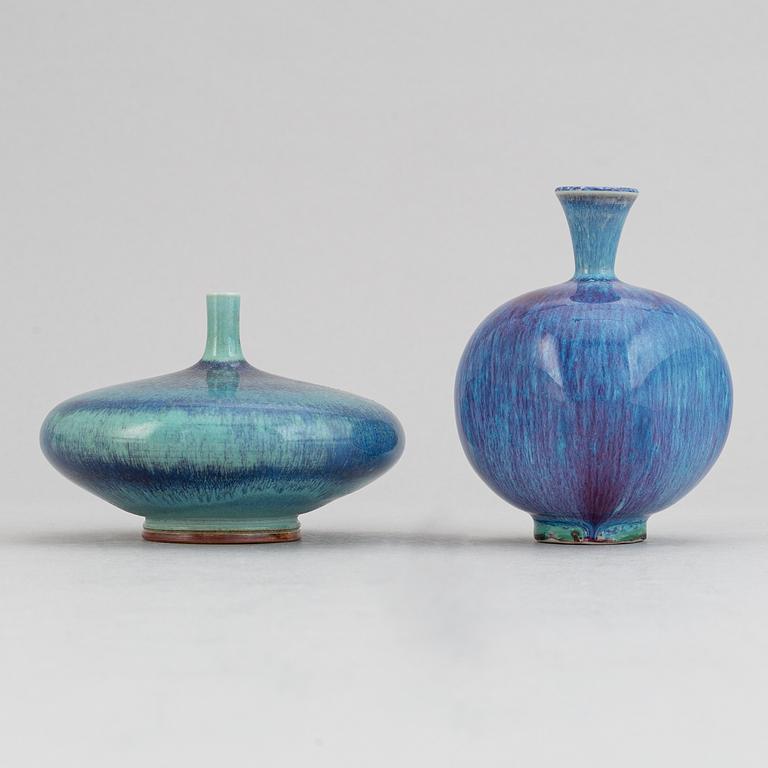 Berndt Friberg, two stoneware vases, Gustavsbergs studio, mid 20th Century.