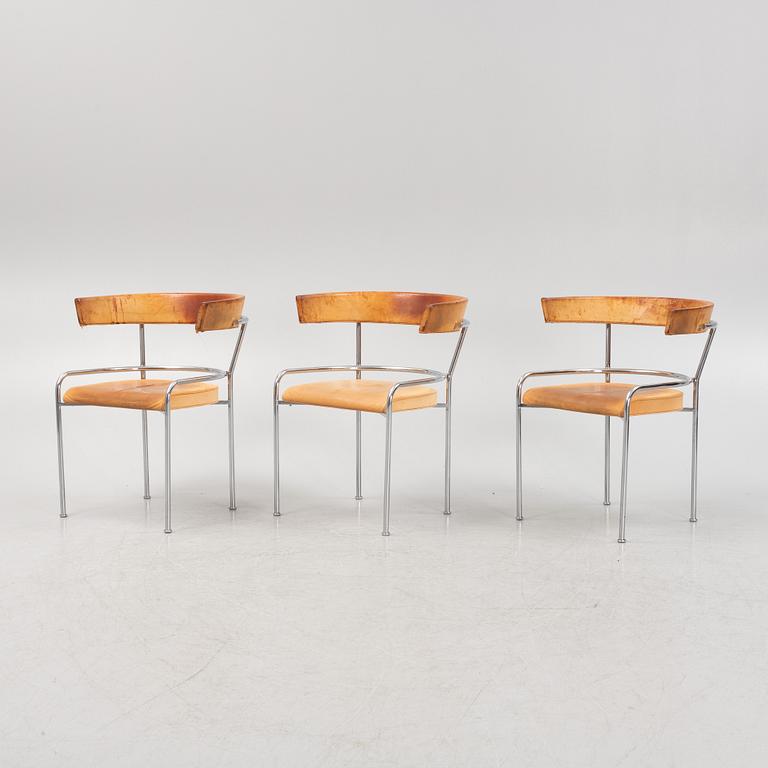 Gunnar Asplund, a set of six leather uphostered 'GA1' armchairs from Källemo, after 1988.