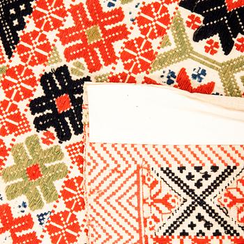Quilt from Skåne, circa 1900, composed of two sewn together panels, approximately 164x117 cm.
