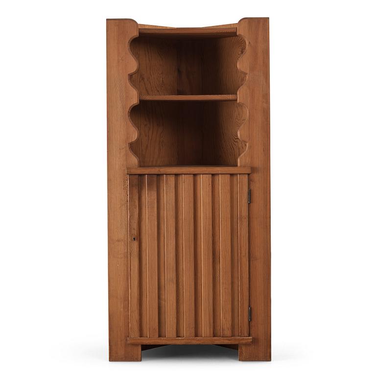 Axel Einar Hjorth, a stained pine 'Utö' corner cabinet, Nordiska Kompaniet, Sweden 1930s.