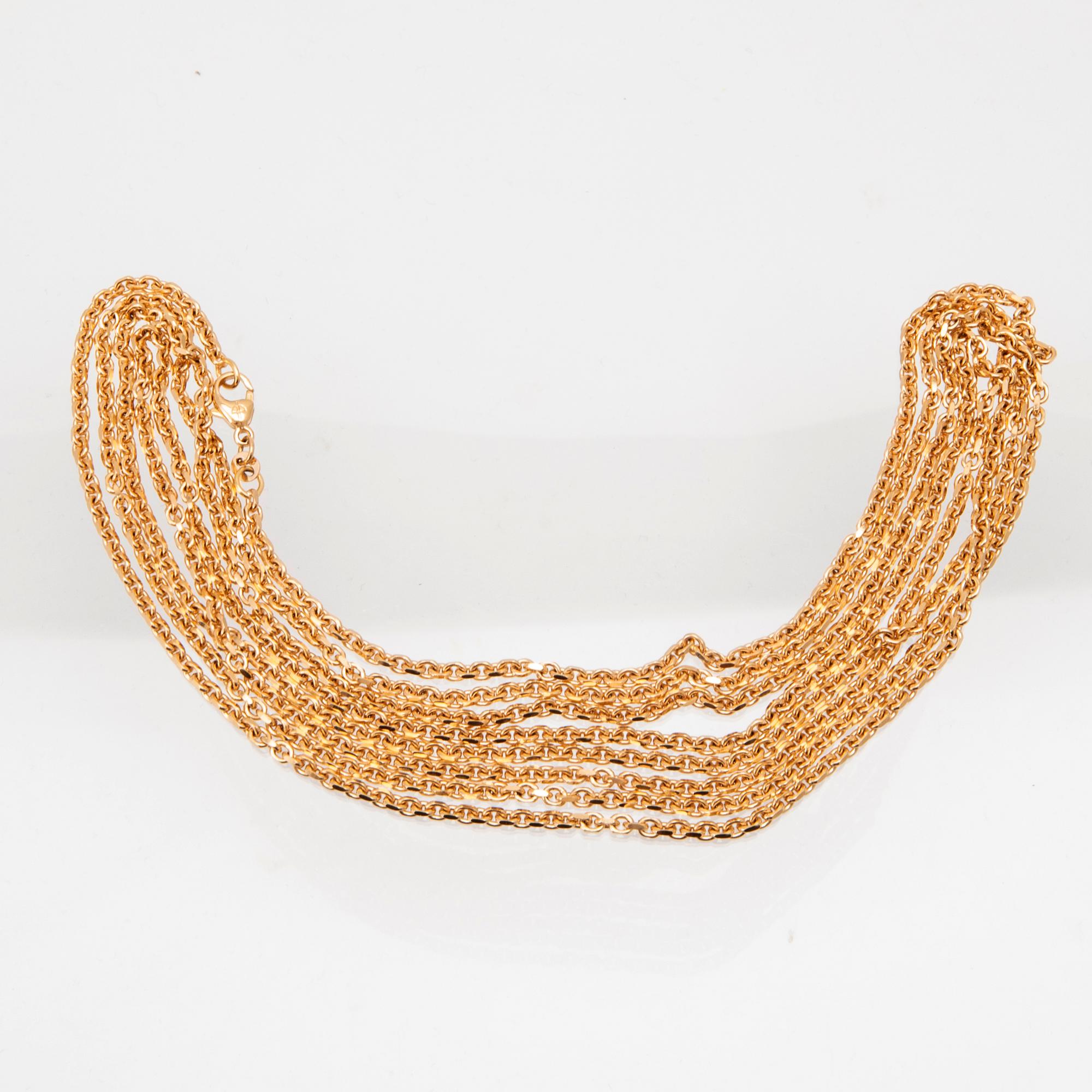 An anchor chain 18K gold necklace, Balestra.