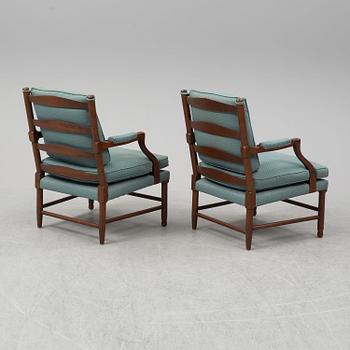 Arne Norell, a set of lounge chairs "Gripsholmsmodell" late 20th century.