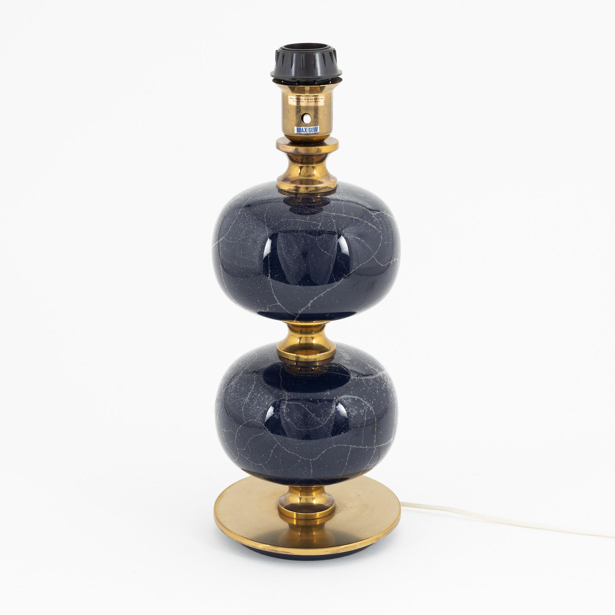 A glass table light, AB Stilarmatur, Tranås, second half of the 20th Century.