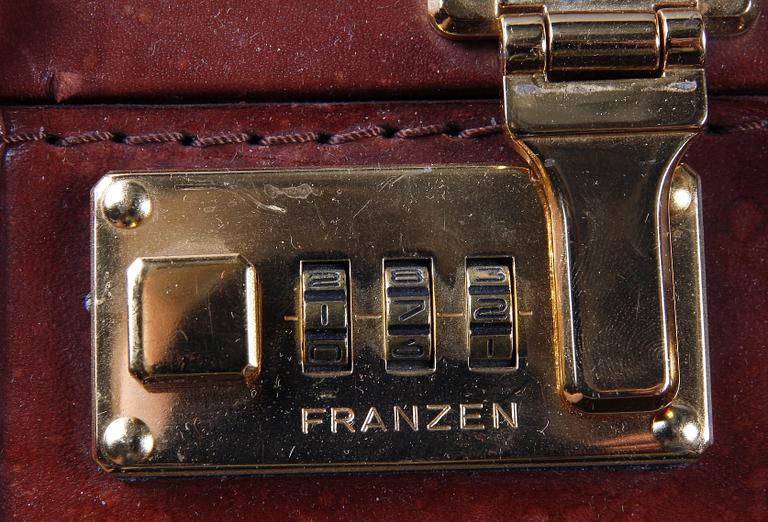 PILOTVÄSKA MED DAMVÄSKA, läder, Franzen, sent 1900-tal.