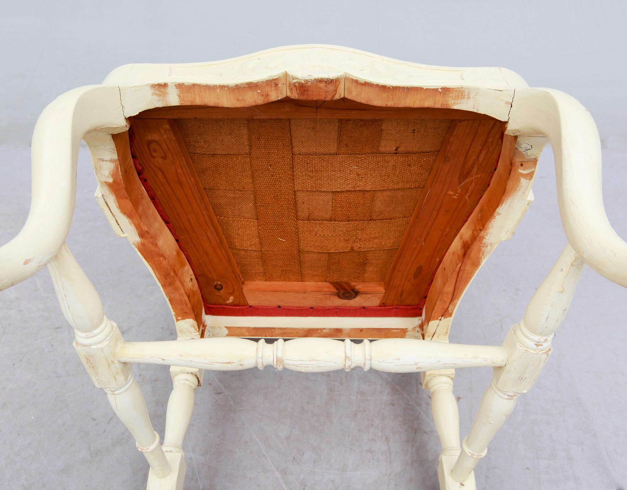 KARMSTOLAR, 1 par, rokokostil, 1900-talets början.