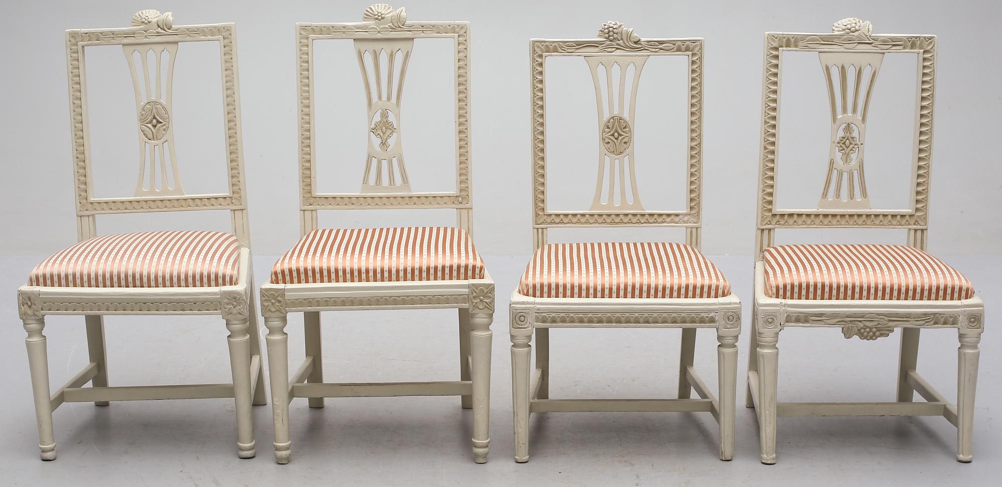 STOLAR, 4 st liknande, sengustavianska, Lindome, sekelskiftet 1800.