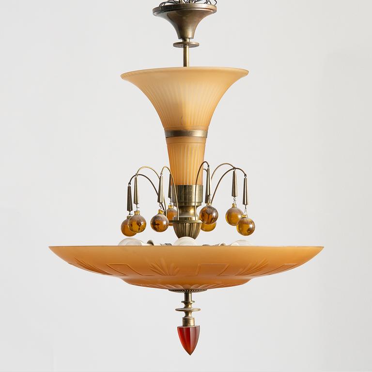 Harald Notini, a model "6658" ceilinglamp, Arvid Böhlmarks Lampfabrik, Stockholm, 1930s.