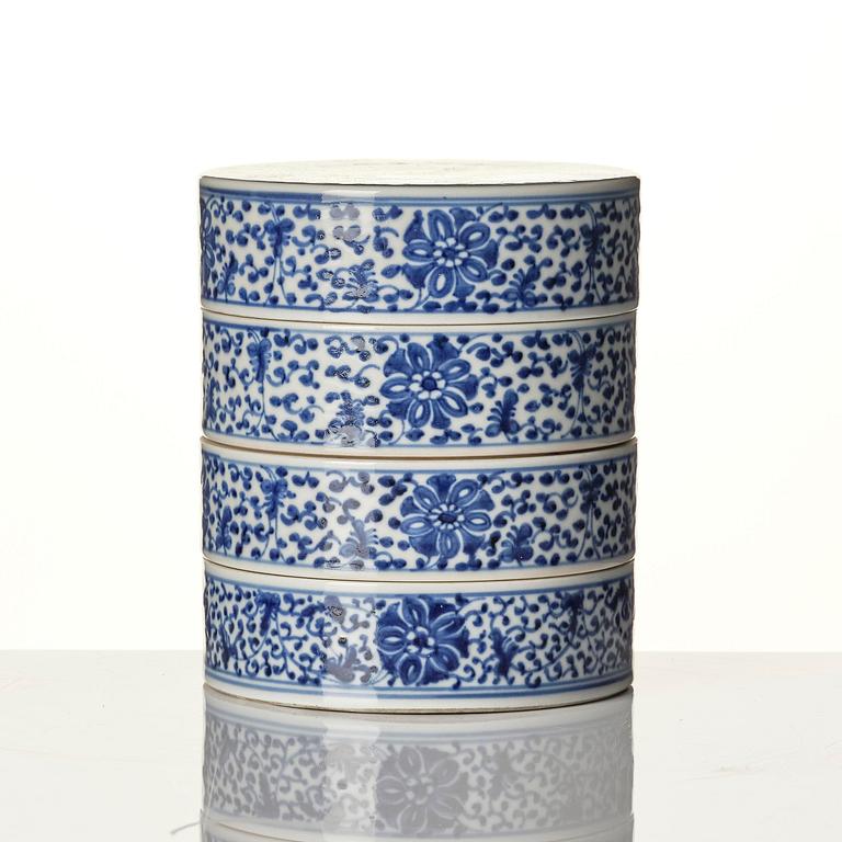 A four tiered sweet meat container, Qing dynasty.