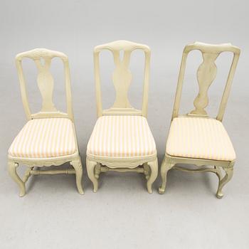 Six 18th Century late Baroque/Rococo chairs.