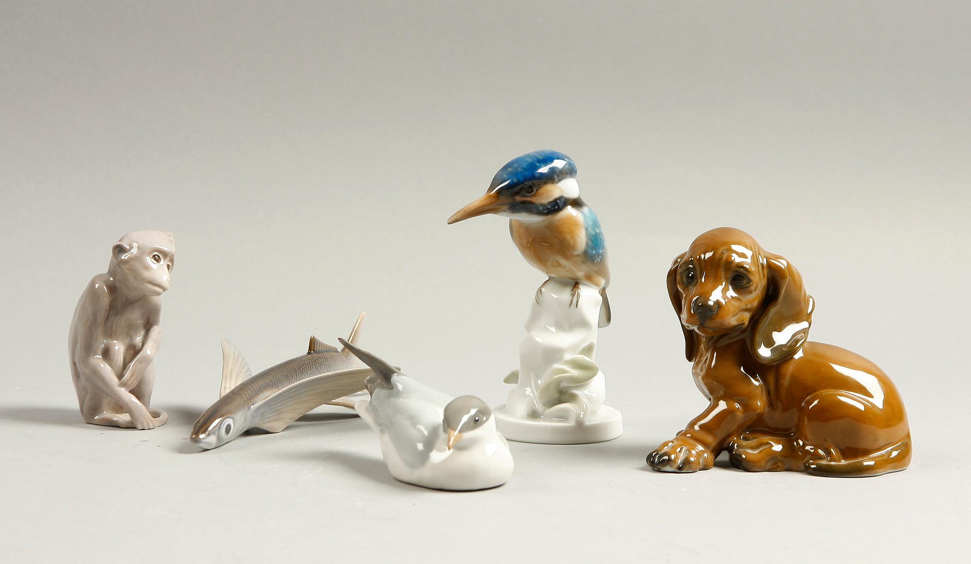FIGURINER, 5 st. Porslin, B&G, Rosenthal, Royal Copenhagen mm.