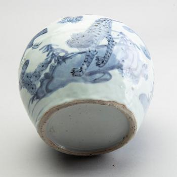 A blue and white jar, Ming dynasty (1368-1644).