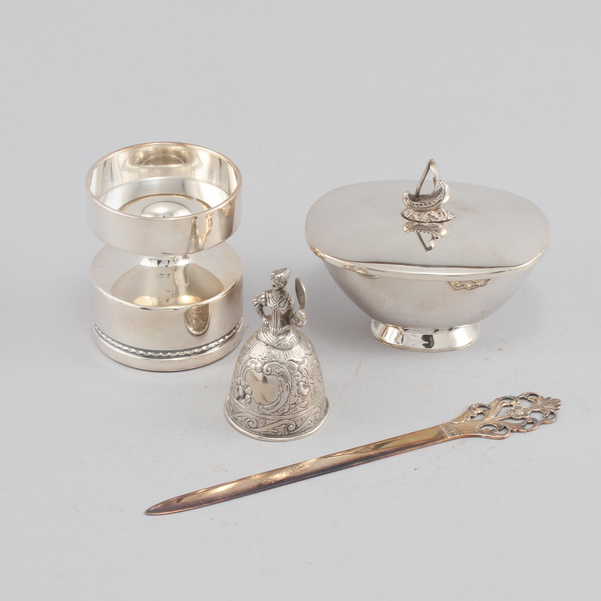 PARTI SILVER, 4 delar, silver, bl a Eric Löfman, MGAB, Uppsala, 1971.