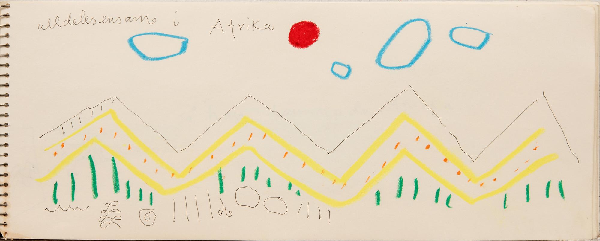 Madeleine Pyk, Sketchbook "One day in the Sahara, thought the Lejonson.....".