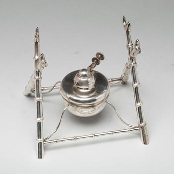 A Chinese Export silver kettle-on-stand, mark of Luen Wo, Shanghai, circa 1880-1925.