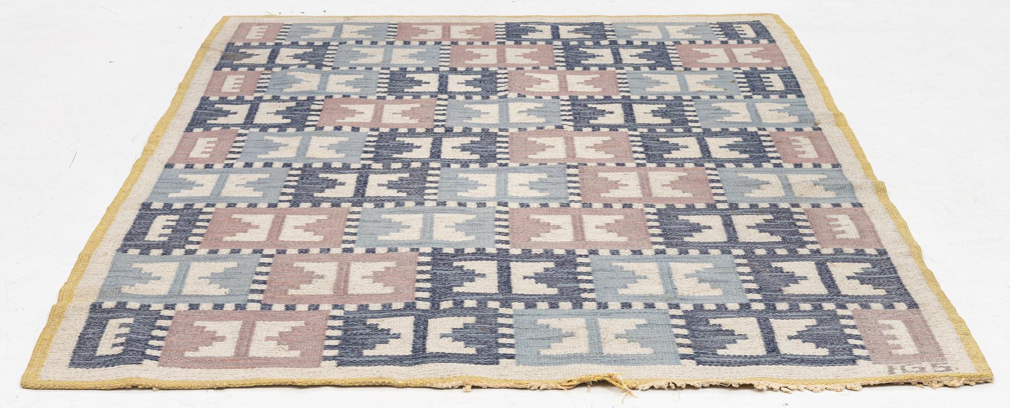 Anna-Greta Sjöqvist, carpet, flat weave, signed AGS, 215 x 146 cm.